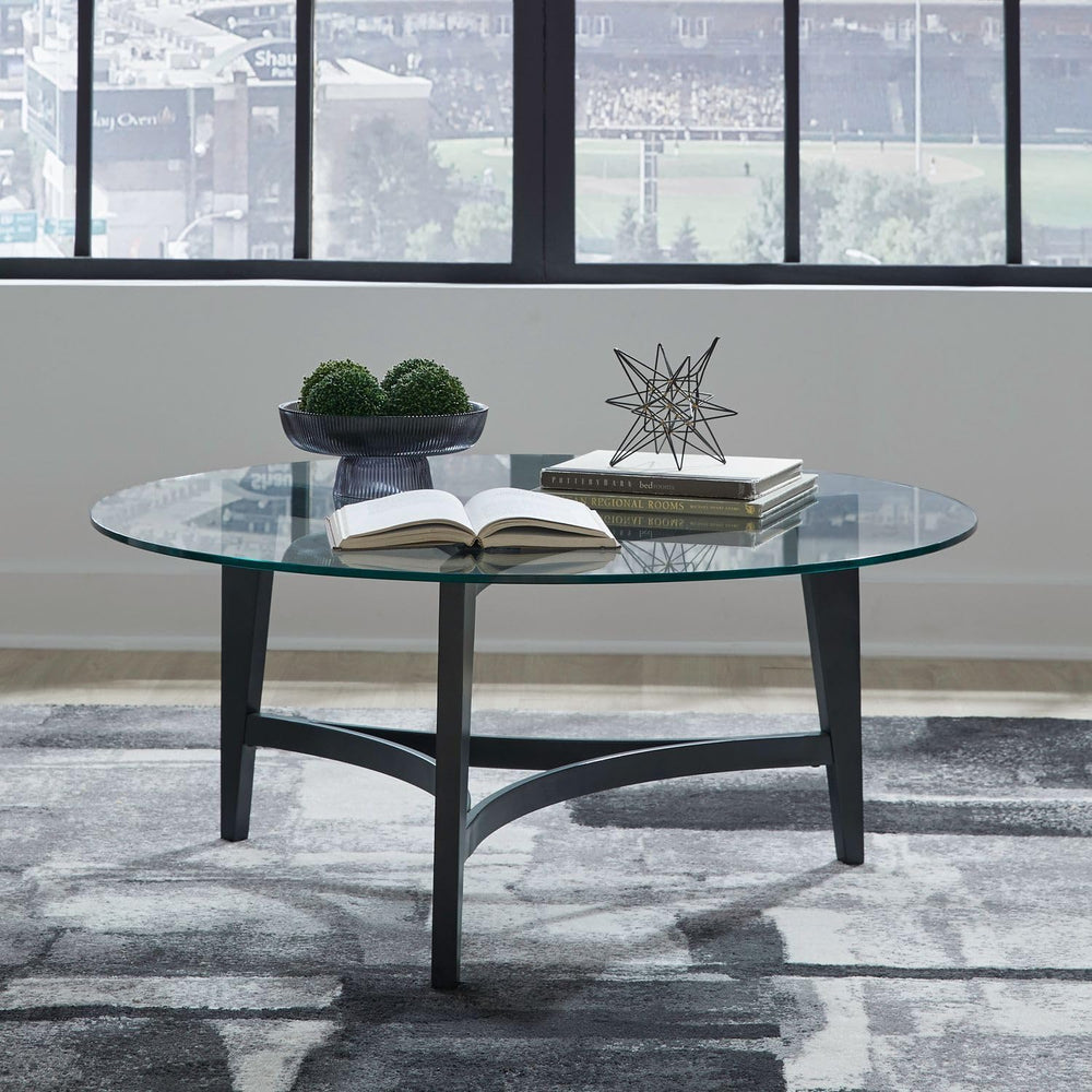 Liberty Furniture Capri Glass Top 3 Piece Set - Cocktail Table, 2 End Tables ...