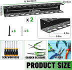 Screwdrivers Pliers Holder Wall Mount, Heavy Duty Metal Utility Storage Rack for Pliers Small Tools, Screw Driver Organizer Suitable Garages Homes Workshops Sheds (23 holes 2PC)
