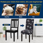 Chair Covers, Stretch Kitchen Dining Room Chair Covers Set of 6, Removable Washable Dining Chair Slipcovers for Home, Hotel, Banquet