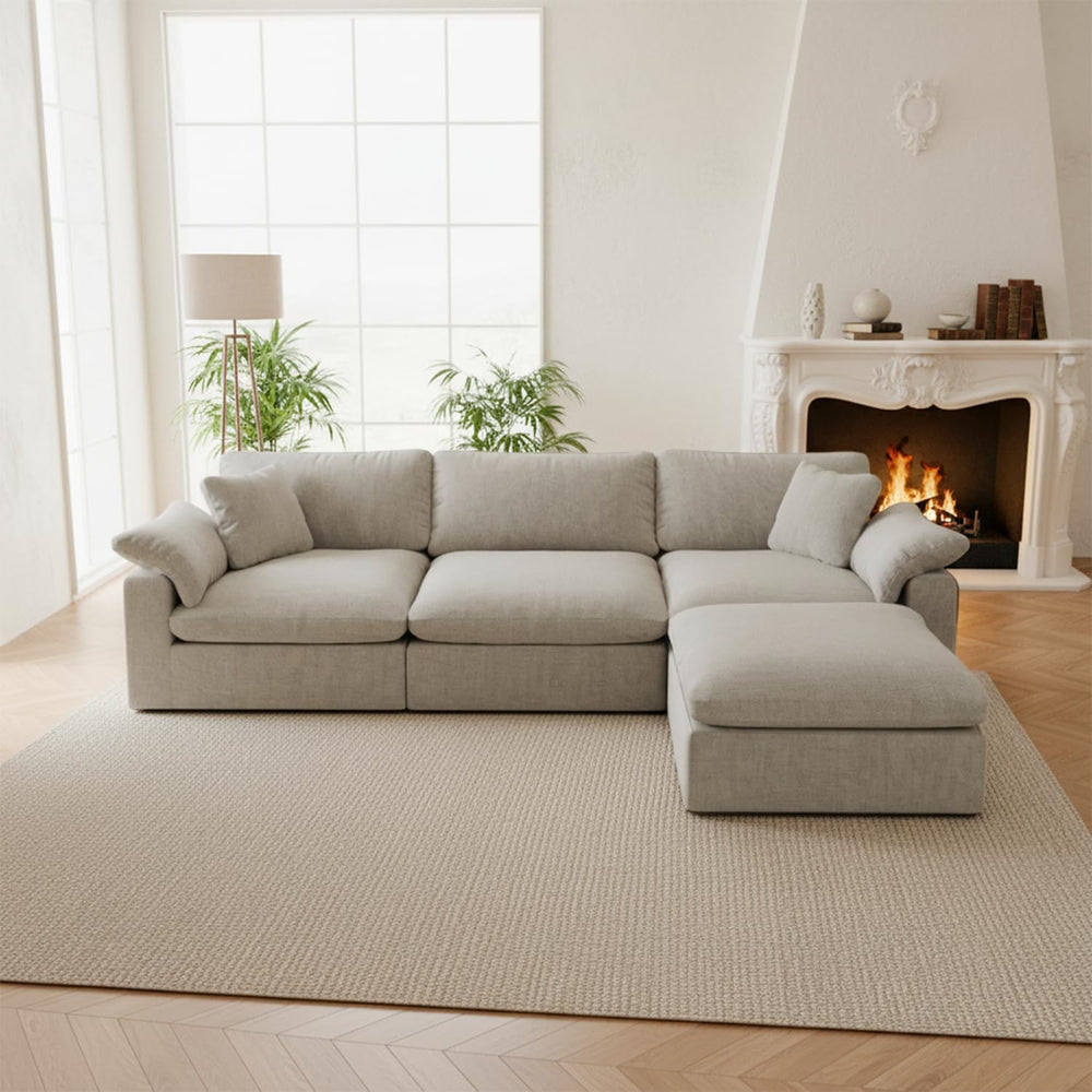 Modular Sectional Sofa Cloud Couch,Down Filled Comfy Cloud Modern Sofa,Light ...