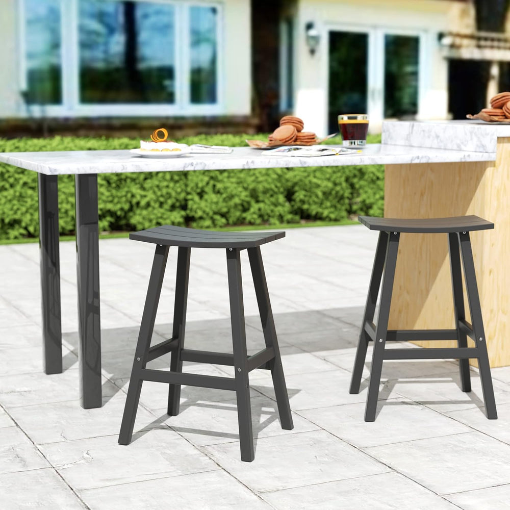 HDPE Laguna Contempo 29" Saddle Bar Stool, Gray