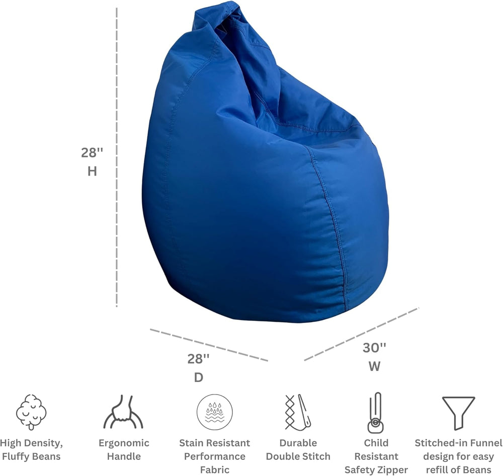 Dojo Teardrop Bean Bag Chair (Filled) - Plush Ultra Soft Giant Bean Bag for A...