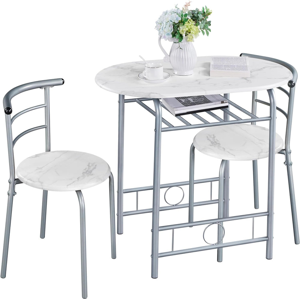Yaheetech 3-Piece Dining Table Set, Breakfast Bistro Table Set for 2, Small K...