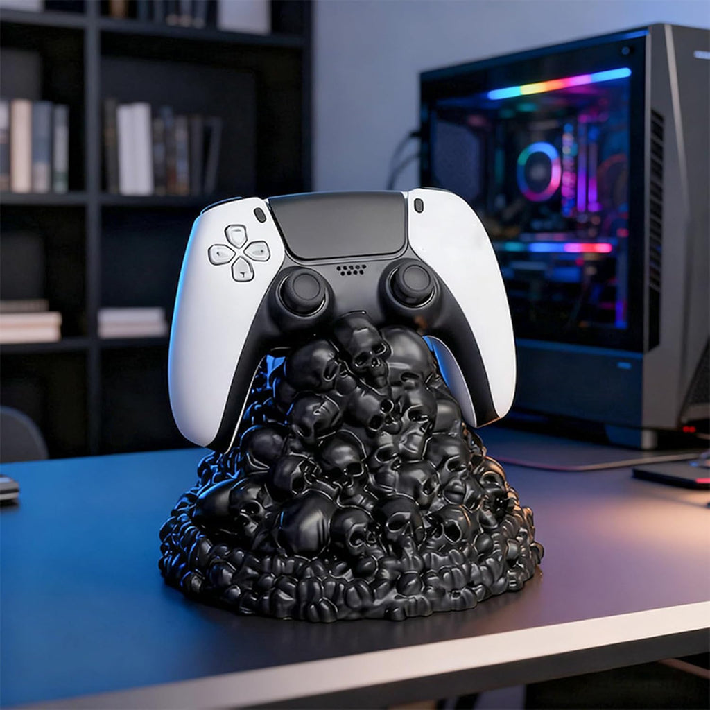 Unique Skeleton Shaped Controller Organizers Stable Structure Soft Rubber Construction Gaming Gear Storage Skull Shaped Headsets Phone Holder
