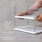 YouCopia UpSpace Cabinet Box Organizer, Adjustable Kitchen Pantry Shelf for Plastic Wrap and Foil Storage, Small Premium Edition