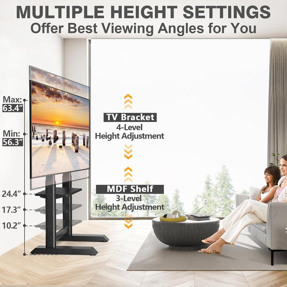 TVON Heavy Duty Floor TV Stand for 55-100 inch Large TVs up to 150 lbs | Tall...
