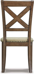 Signature Design by Ashley Moriville Modern Farmhouse 19" Upholstered Dining Room Chair, 2 Count, Brown