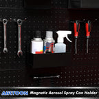 AIRTOON Magnetic Aerosol Spray Can Holder, Magnetic Bottle Holder for Garage, Workspace and Home, Black