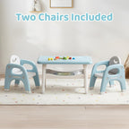 Kids Table and Chairs Set, Activity Table with 2 Chairs for Ages 3-6, Toddler Table and Chair Set Ideal for Reading, Drawing, Dining, Arts Crafts,Gifts for Kids (Blue)