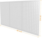 TORACK 3 PCS Metal Pegboard Panels(16x24 inch) for Wall Garage Tools Storage Pegboard for Workbench, Modular Peg Board Tool Organizer Board Kit(Pack of 3, Grey)