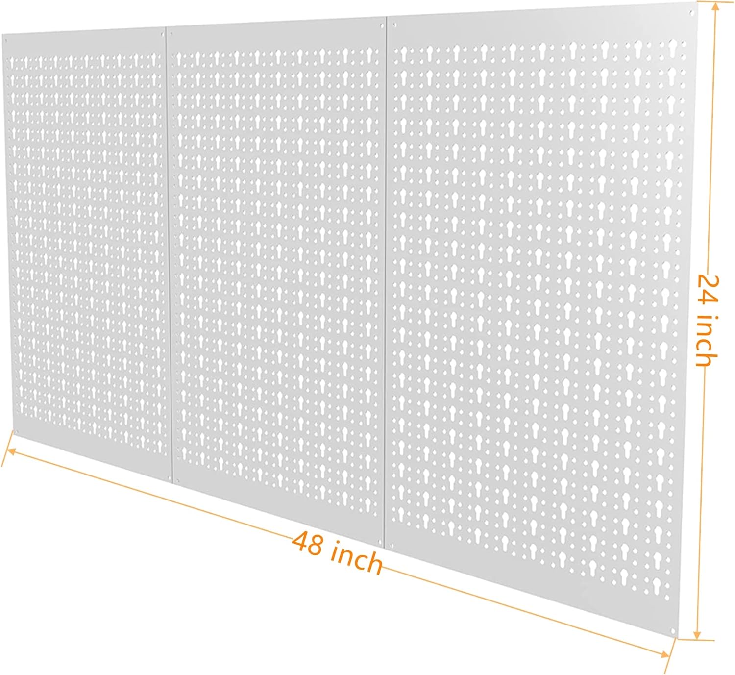 TORACK 3 PCS Metal Pegboard Panels(16x24 inch) for Wall Garage Tools Storage Pegboard for Workbench, Modular Peg Board Tool Organizer Board Kit(Pack of 3, Grey)