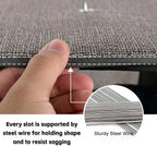 30 Section Hanging Shoe Organizer with Side Pockets, Grey | Hanging Closet Organizer and Storage for Wardrobe, Dorm, Bedroom, Space Saving Foldable Clothes Shelf with Sturdy Hooks