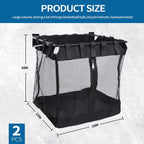 2Pcs Large Slatwall Baskets Mesh Slatwall Baskets with Zipper Mounted Storage Baskets Hanging Slatwall Accessories for Shops Rooms Storage Display Organizing(16 * 12 * 16inch)