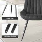 Modern Dining Chairs Set of 6,Upholstered Dining Room Chairs with Thick Cushions,Fabric Comfy Dining Chairs with Metal Legs for Dining Room Black