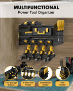 Power Tool Charging Station - 3 Layer Wall Mount Power Tool Organizer with Charging Station for Power Drill, 6AC Outlets, Great as Heavy Duty Tool Rack & Tool Holder for Garage Organization