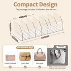 Purse Organizer for Closet, Shelf Divider Adjustable Clear Acrylic Handbag Storage, Bag Storage Separators, Keep Handbag & Books Neat and Upright in Bedroom, Office
