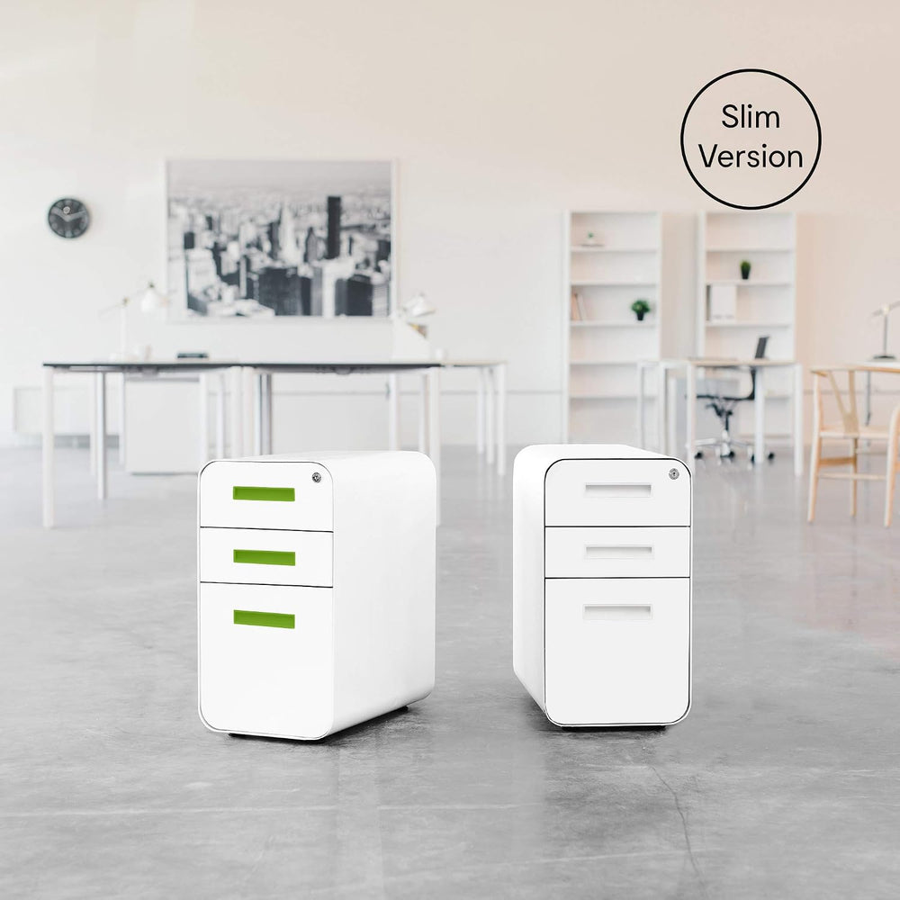 Laura Davidson Furniture Stockpile Slim 3-Drawer Mobile File Cabinet with Loc...