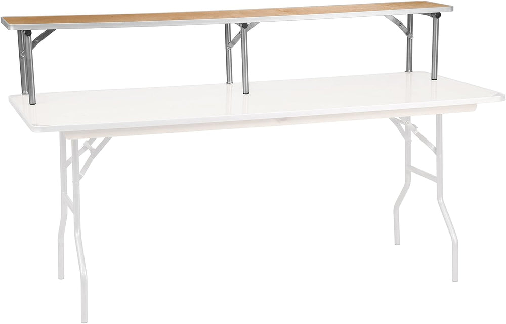 EMMA + OLIVER 72" x 12" x 12" Birchwood Bar Top Riser with Sil...