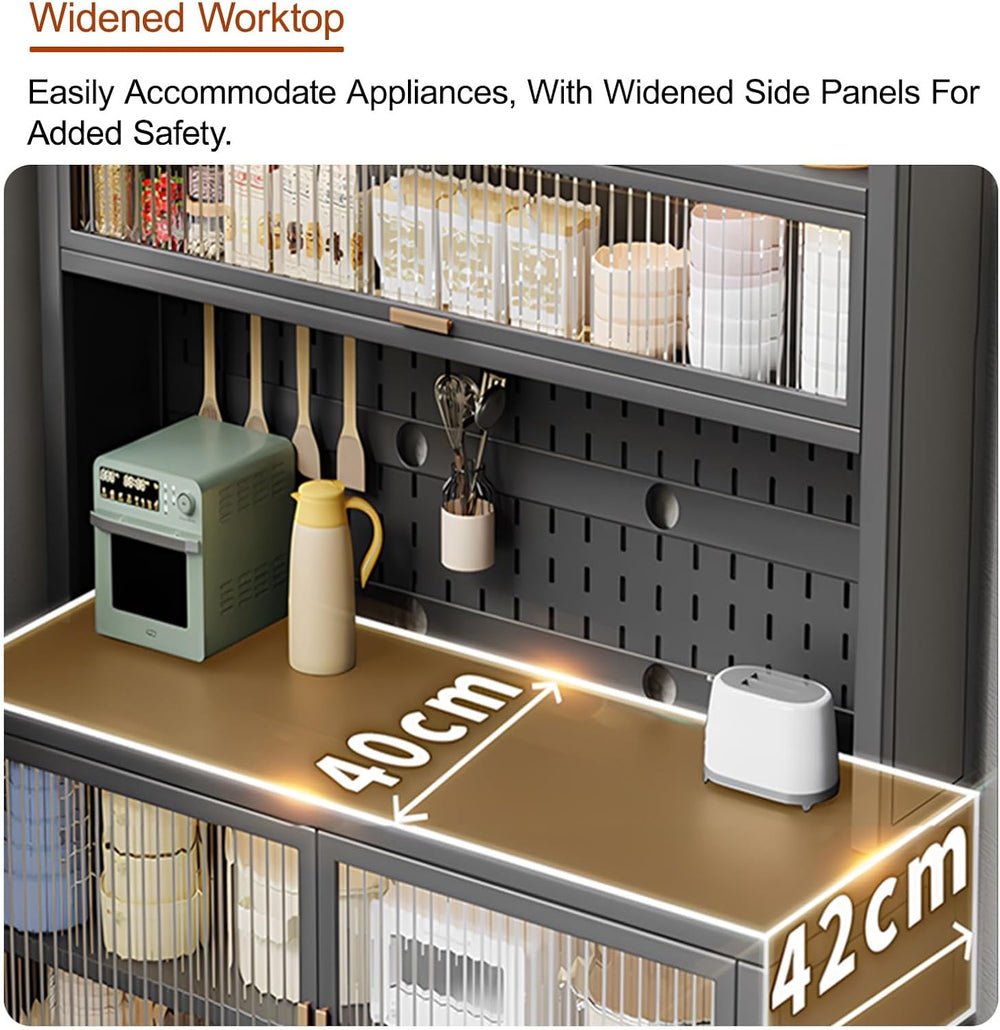 Kitchen Pantry Cabinet, Hutch Cabinet with Storage， Freestanding Cupboard, Ta...