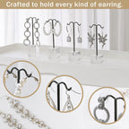 MOOCA Jewelry Display Set, Necklace Display Bust, Earring Organizer, Ring Holder Stand for Showcase and Store, Premium Fabric