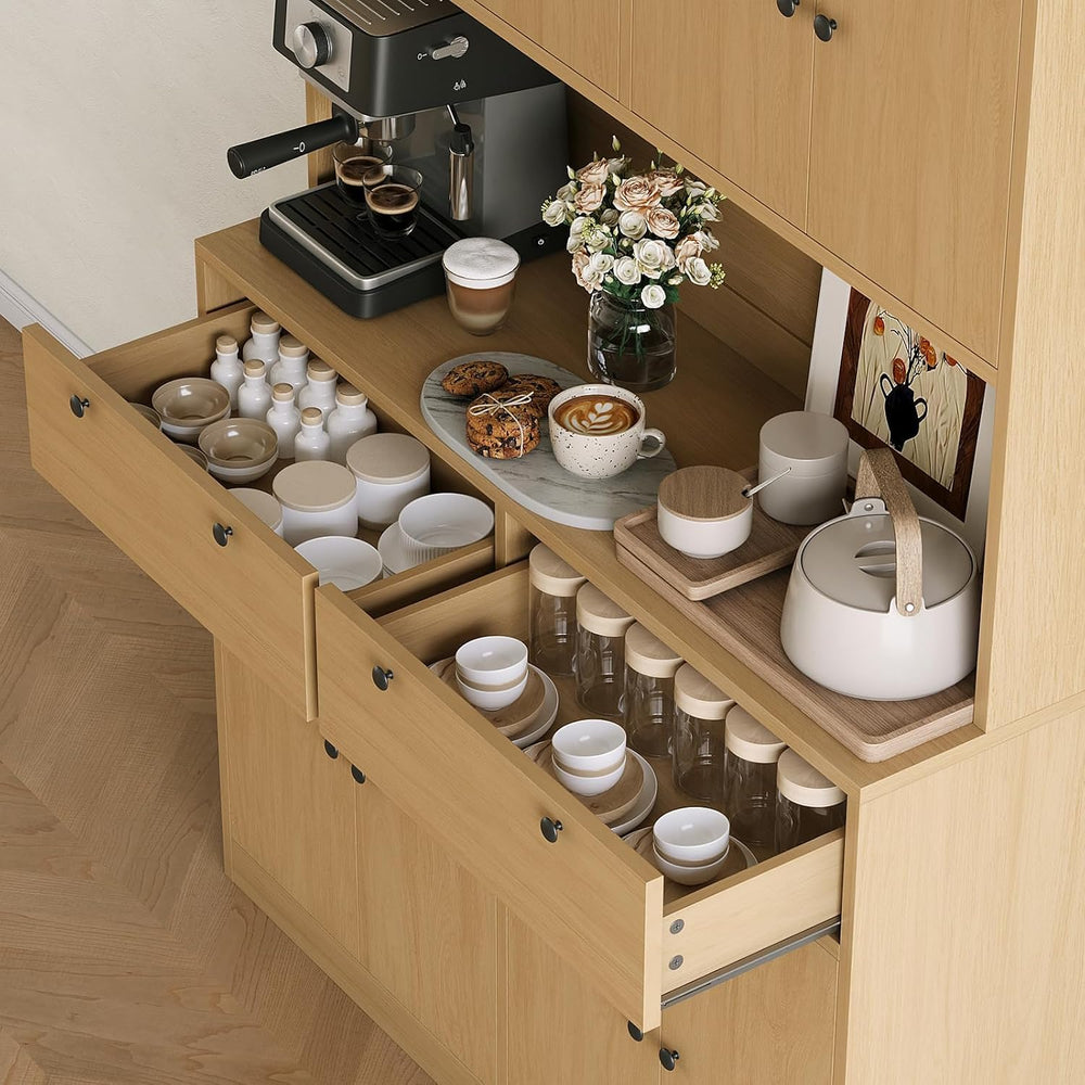 Takywep 71" Tall Kitchen Pantry Cabinet with Charging Station, 47" ...
