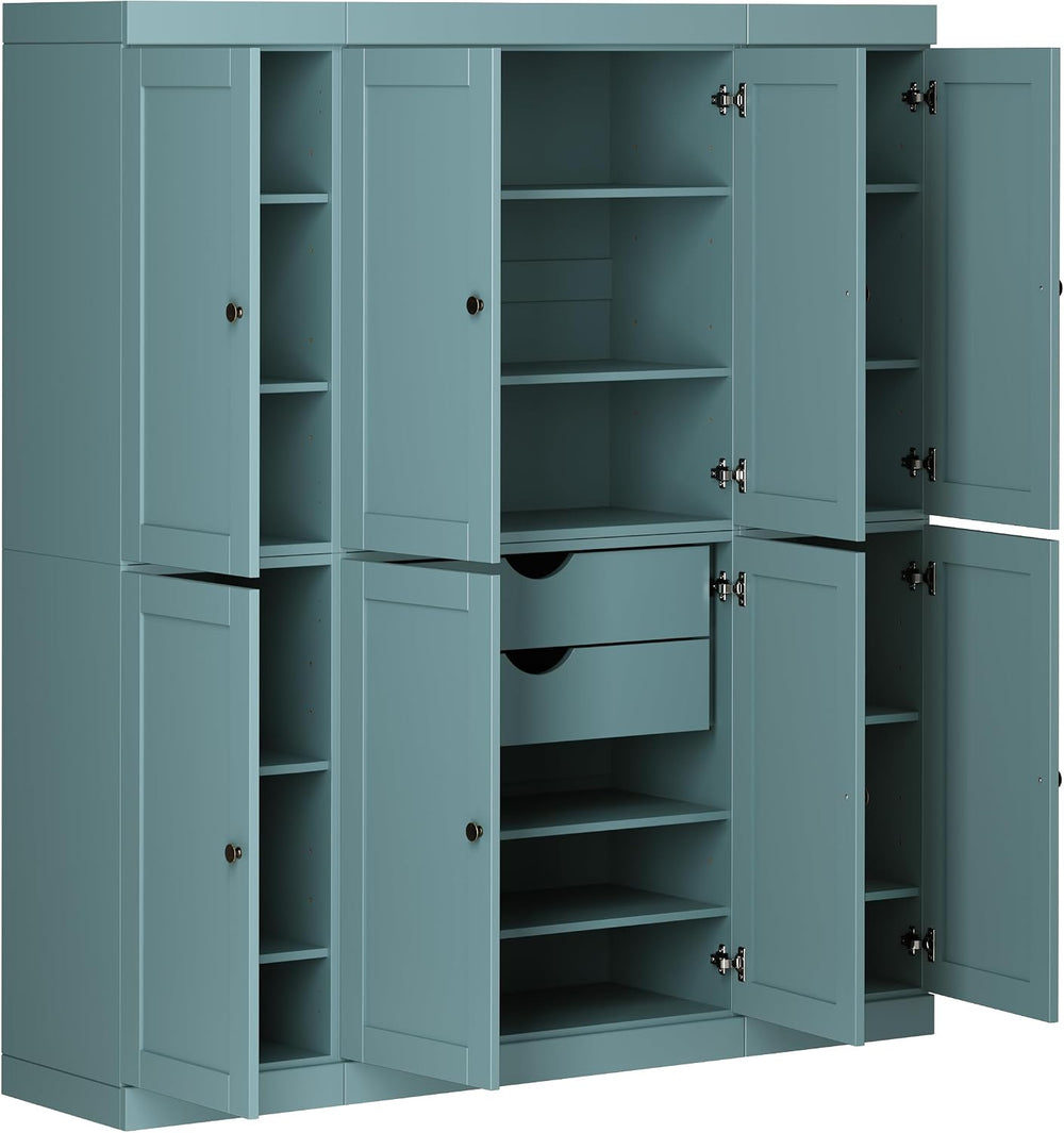 Palace Imports Solid Wood Pantry Cabinet - 71.5" Tall x 65" Wide - ...