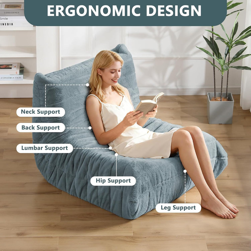 Bean Bag Chair for Adults, Giant Bean Bag Sofa Oversized Beanbag Chairs, Fire...