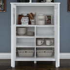 Bush Furniture Broadview Bar Cabinet with Wine Storage in White, (Model: BDS132WH-03)