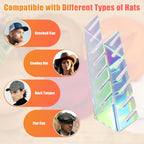 Hat Stand for Baseball Caps, 2 Pack No Install Acrylic Hat Organizer for 14 Baseball Caps Storage Organizer, Hat Racks Hat Holder Display and Organization for Closet, Bedroom, Dresser (Colorful-2Pack)