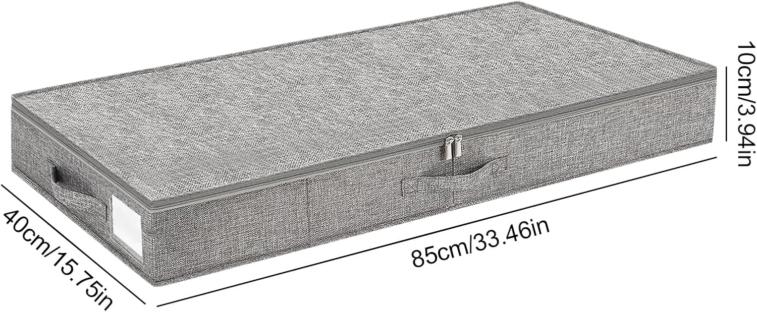 Under The Bed Storage - 85x40x10cm Clothes Organizer, Quilts Bin, Foldable Storage Box | Dustproof Container With Lid For Moving Travel Dorm Bedroom Closet Apartment Comforter Use