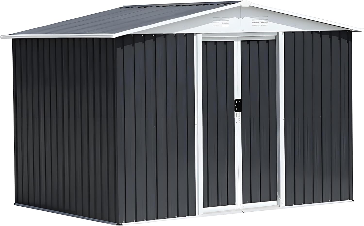 8' x 6' Outdoor Metal Storage Shed Outdoor Shed Galvanized Steel Garden Shed with Sliding Door and Window for Ventilation Storage Sheds House for Backyard Garden