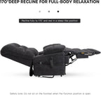 DYNOX 500 LBS Power Lift Recliner for Big & Tall Seniors, 3-Motor Lay Flat Chair with Heat, Massage & Extended Footrest (9505L,Chenille Fabric,Grey)