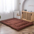 MAXYOYO Japanese Floor Mattress Futon Mattress, 4" Thicken Tatami Mat Sleeping Pad Foldable Roll Up Mat Boys Girls Dormitory Pad Kids Floor Lounger Pillow Bed, Charcoal Grey, Queen Size