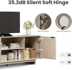 COLAMY TV Stand with Two Doors, Entertainment Center 59" with Adjustable Shelves and Storage, Mid-Century Modern TV Stand for 50/55/65 inch TV, Media Console Cabinet for Living Room, Bedroom Oak