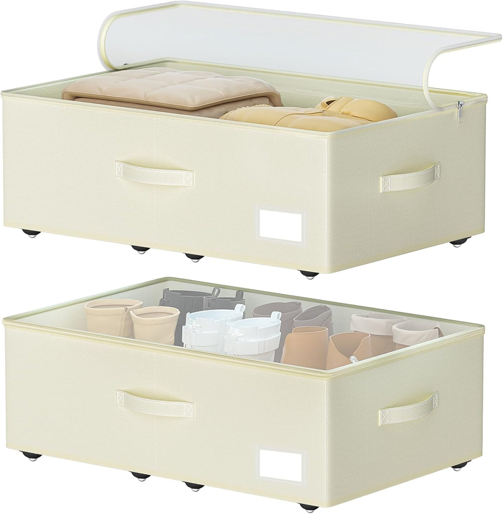 EE-RoomWorld Under Bed Storage with Wheels, No Assemble Required 12 inches he...