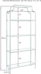 Crosley Furniture Aimee Bookshelf with Glass Shelves, Bookcase Storage, Gold and Glass