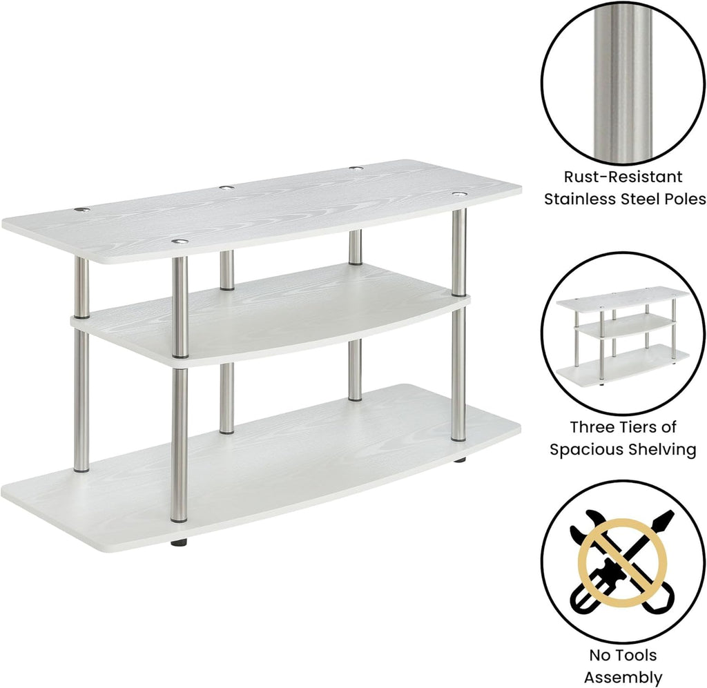 Convenience Concepts Designs2Go 3-Tier Wide TV Stand, White