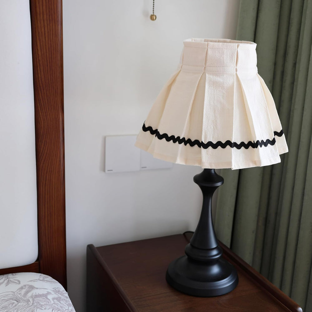 Pleated Fabric Lamp Shade with Bulb Clip Adapter, Detachable & Washable C...