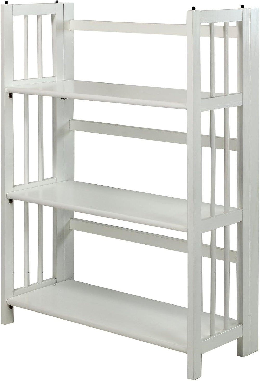 Casual Home 3-Shelf Folding Stackable Bookcase (27.5" Wide)-White