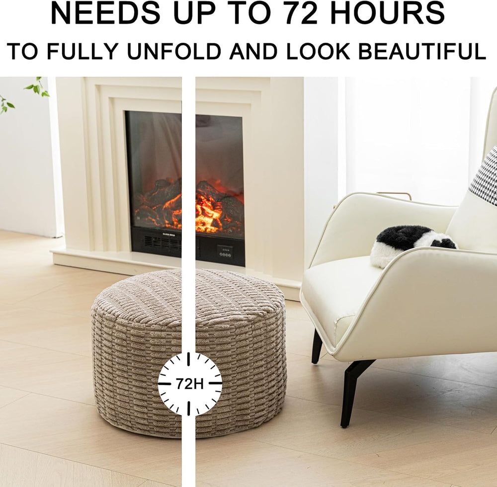 Asuprui Pouf Ottoman Round Foam Filled Foot Rest Stool Floor Pouf Footrest | ...