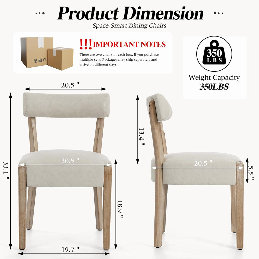 ZJhome Modern Dining Chairs Set of 4 – Mid-Century Modern Faux Leather Uphols...