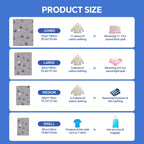 5 Jumbo + 5 Large Tear-Proof Vacuum Storage Bags with Pump, Oxford Fabric Reusable Space Saver Vacuum Storage Bags for Travel, Clothing, Luggage, Packing, Blankets, Quilt