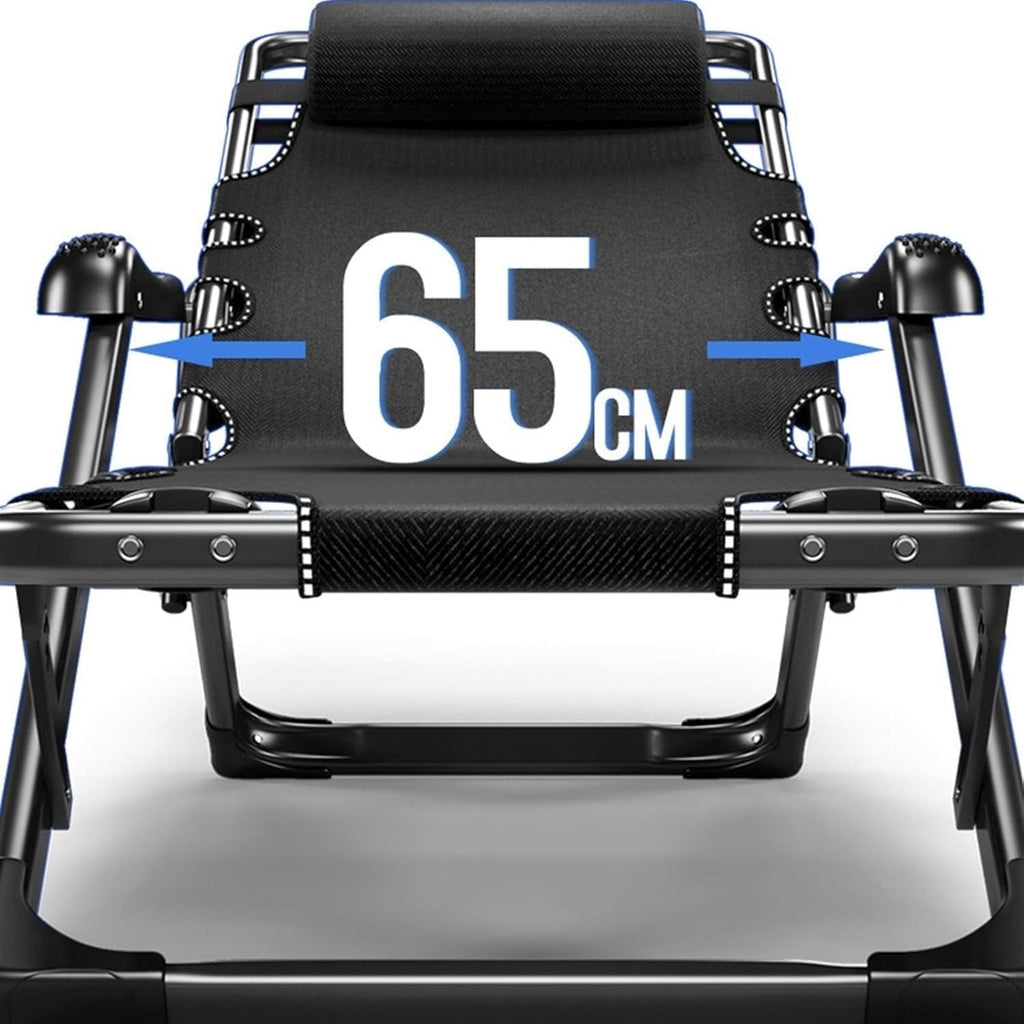 Lounge Reclining Chairs with A Detachable Head Pillow for Extra Comfort for Gardens Patios and Balconies(Black)