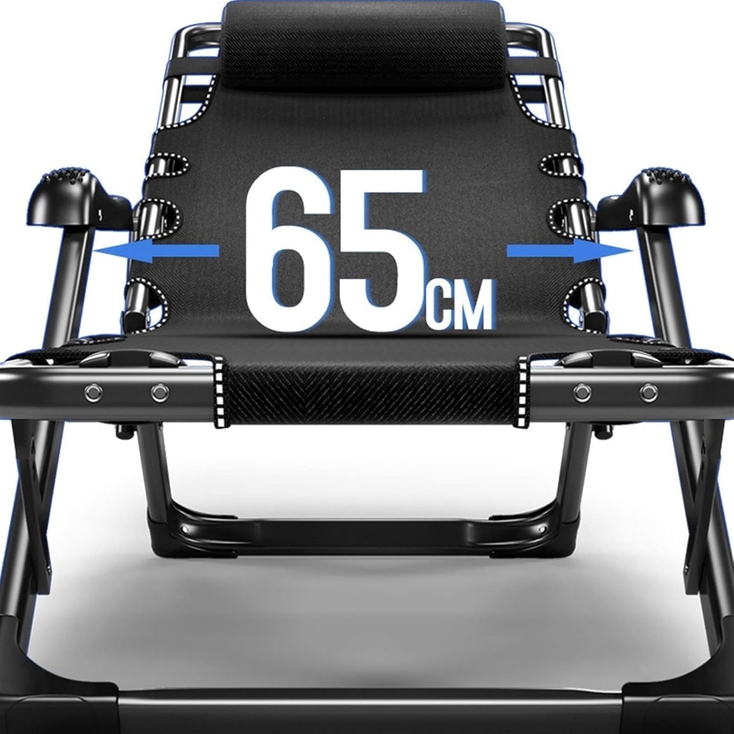 Lounge Reclining Chairs with A Detachable Head Pillow for Extra Comfort for Gardens Patios and Balconies(Black)