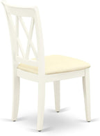 East West Furniture CLC-LWH-C Clarksville Kitchen Dining Chairs - Linen Fabric Upholstered Wood Chairs, Set of 2, Linen White