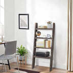 KIAYACI 4-Tier Blanket Ladder Shelves Farmhouse Decorative Ladder Wood Shelves Quilt Rack Wood Ladder Blanket Ladder for The Living Room Boho Shelf Decor(Vintage Walnut, 48" x 22")