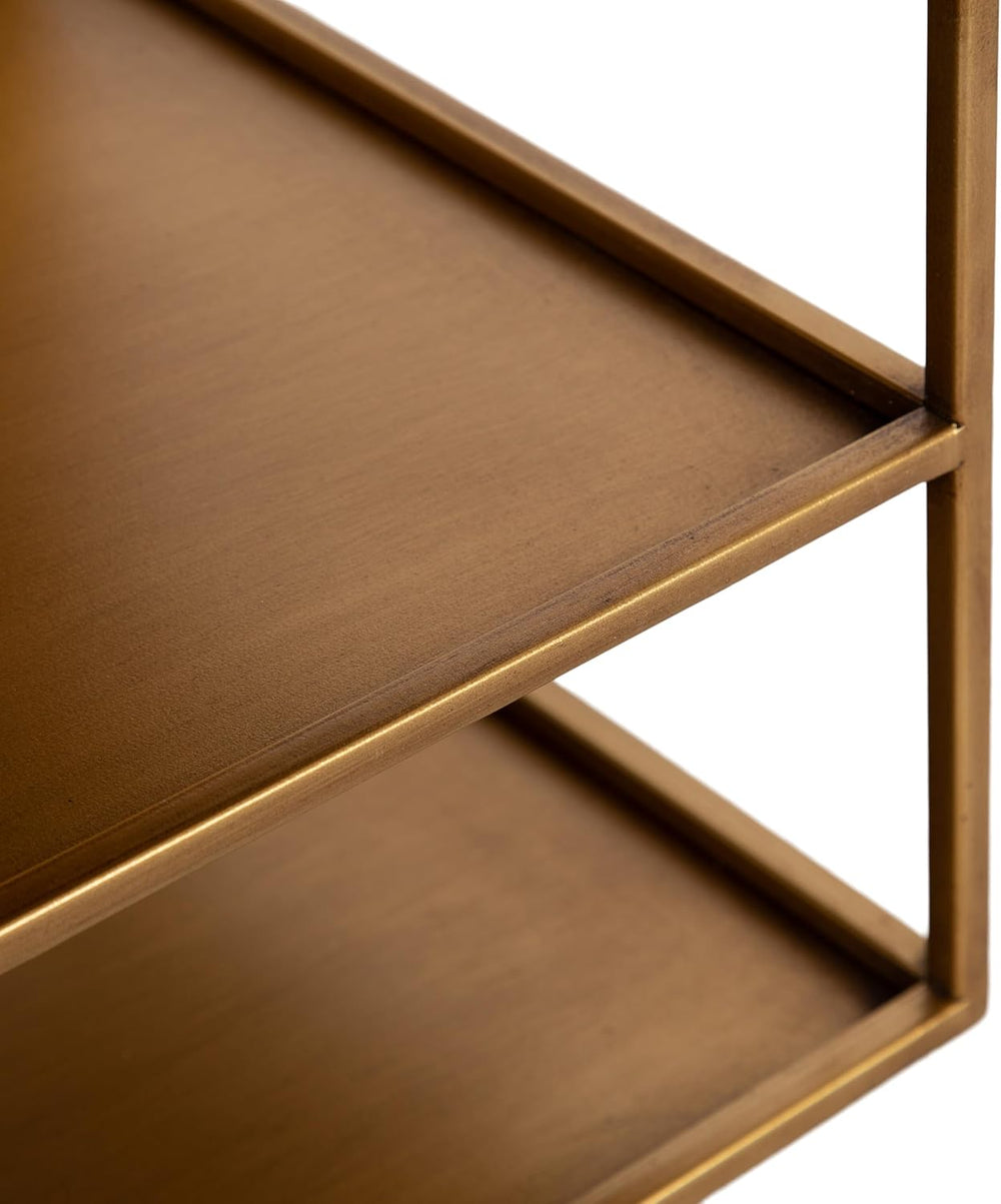 Kate and Laurel Nomi Modern Metal Floating Side Table with Storage, 18 x 10 x...