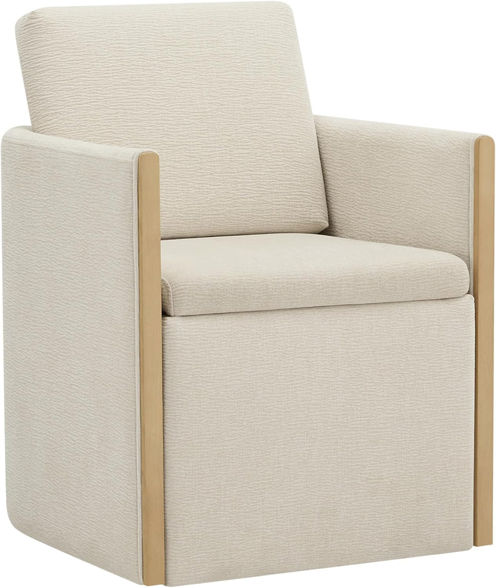 Watson & Whitely Modern Rolling Dining Chair with Casters, Set of 2, Line...