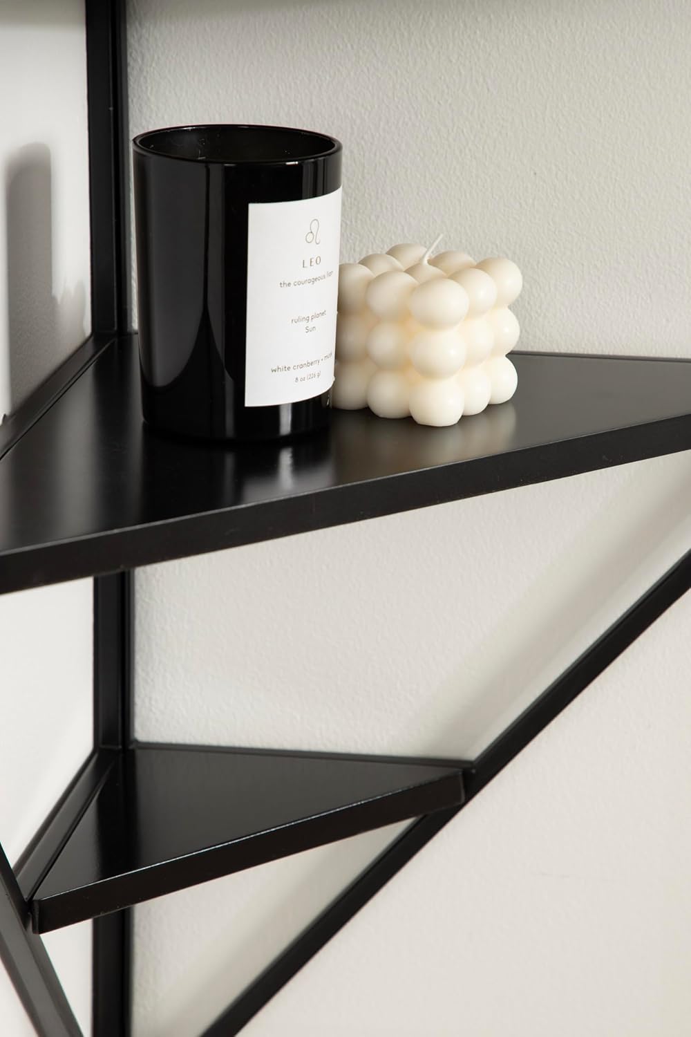 Kate and Laurel Melora Modern Glam Corner Shelf; 24 x 17 x 38; Black; Contemp...
