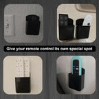 2Pcs Remote Holder Wall Mount, Remote Control Holder for AC TV, Wall Mount Box Organizer with Self Adhesive and Screws for Home Office Storage